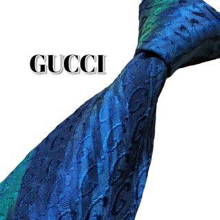 グッチ(Gucci)の★GUCCI★　グッチ　ブルー系　総柄　イタリア製(ネクタイ)