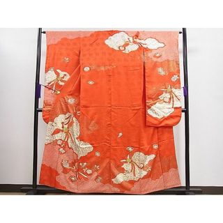 平和屋1■豪華振袖　刺繍　絞り　雲取り鳳凰宝尽くし花文　金彩　逸品　CAAC9609ze(振袖)