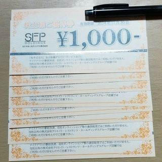 SFPホールディングス 株主優待券 8000円分(レストラン/食事券)