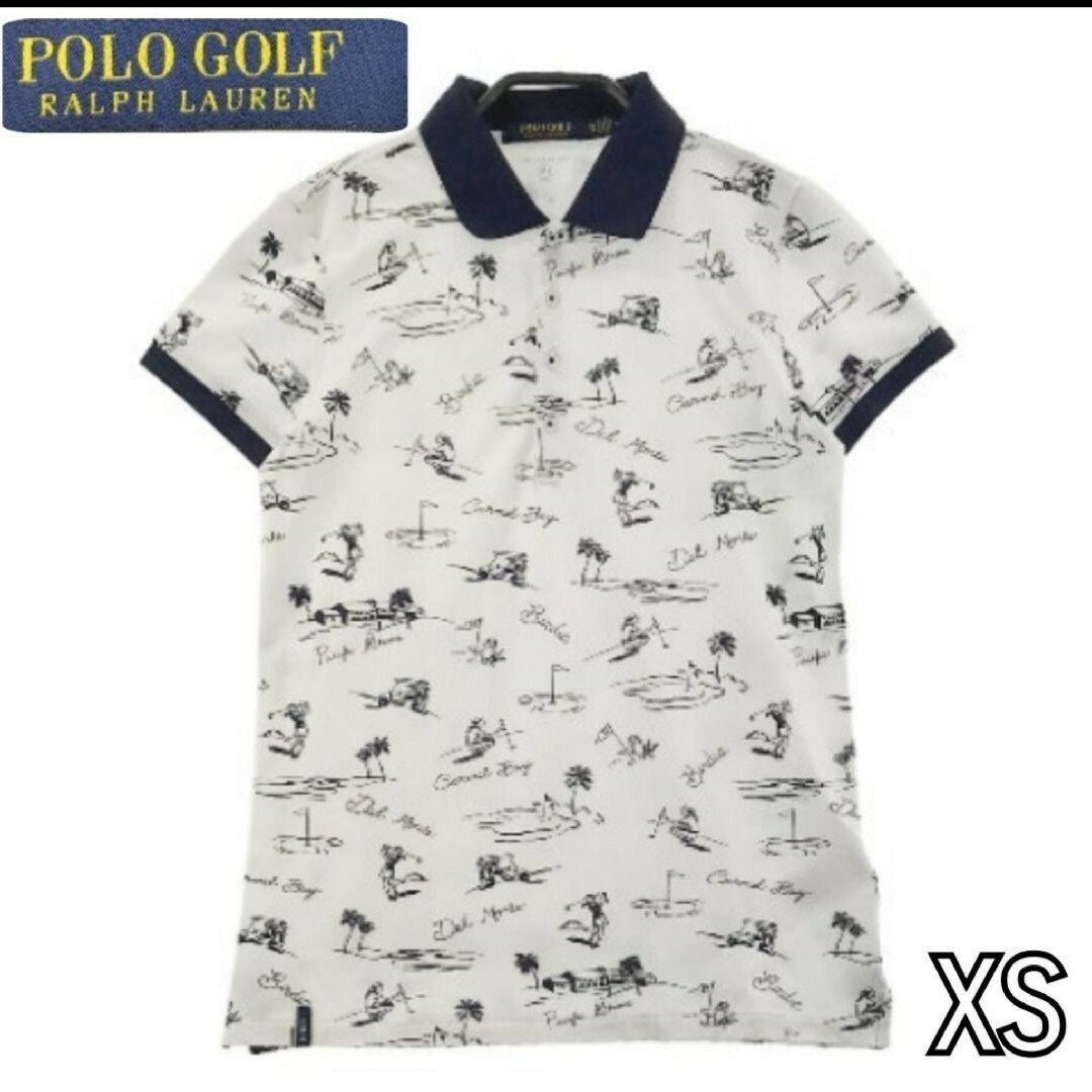 POLO RALPH LAUREN(ポロラルフローレン)のポロラルフローレン レディース 半袖 ポロシャツ 総柄　XS スポーツ/アウトドアのゴルフ(ウエア)の商品写真