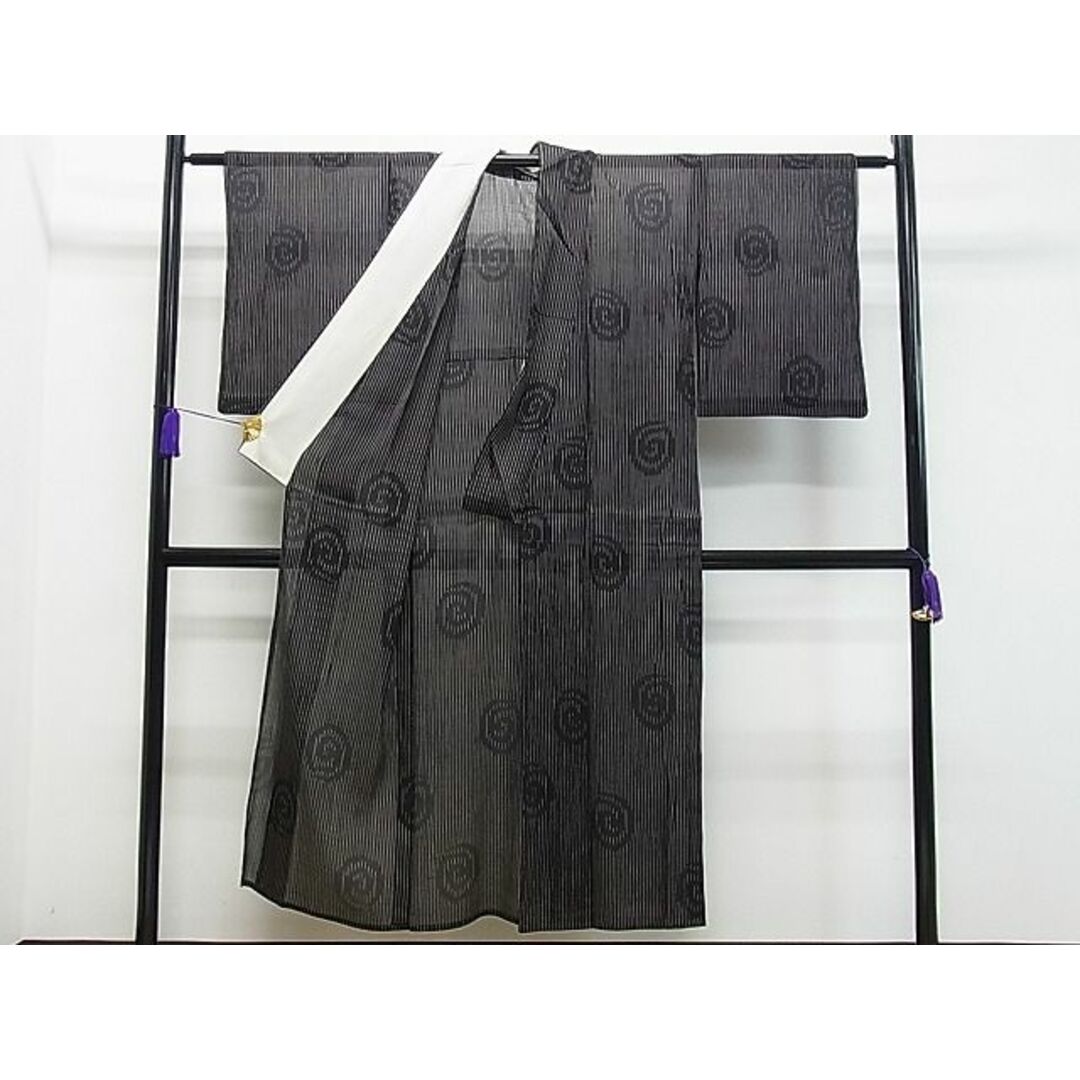 平和屋1■夏物　紗紬　渦巻き文様　逸品　CAAB3409gh レディースの水着/浴衣(着物)の商品写真