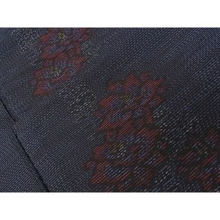 平和屋1■本場大島紬　草花文　逸品　CAAC1390dy(着物)