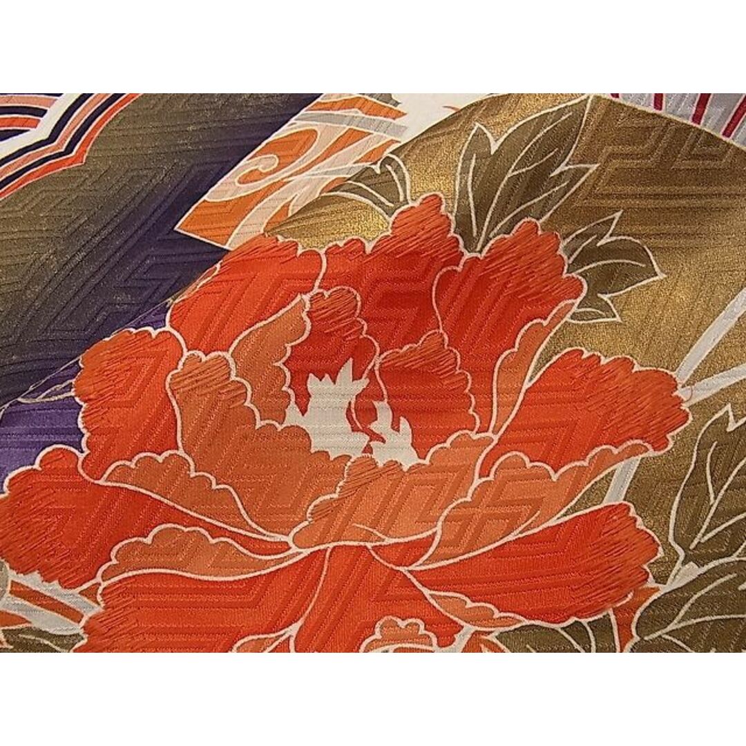 平和屋1■豪華振袖　刺繍　雲取り扇草花文　金彩　逸品　CAAC1383dy レディースの水着/浴衣(振袖)の商品写真