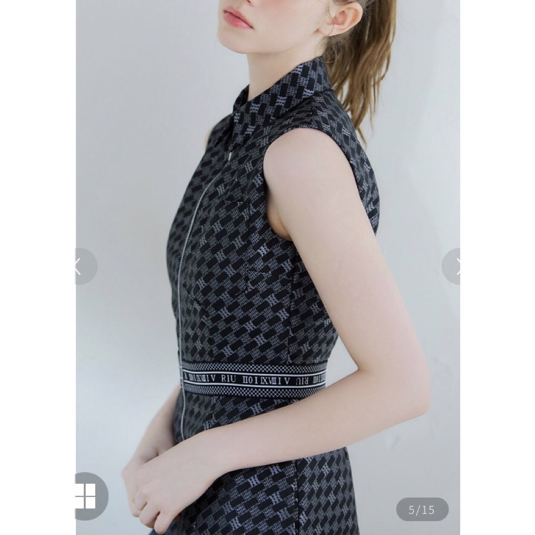 Riu リウ　Monogram jacquard nosleeve dress  レディースのワンピース(ミニワンピース)の商品写真