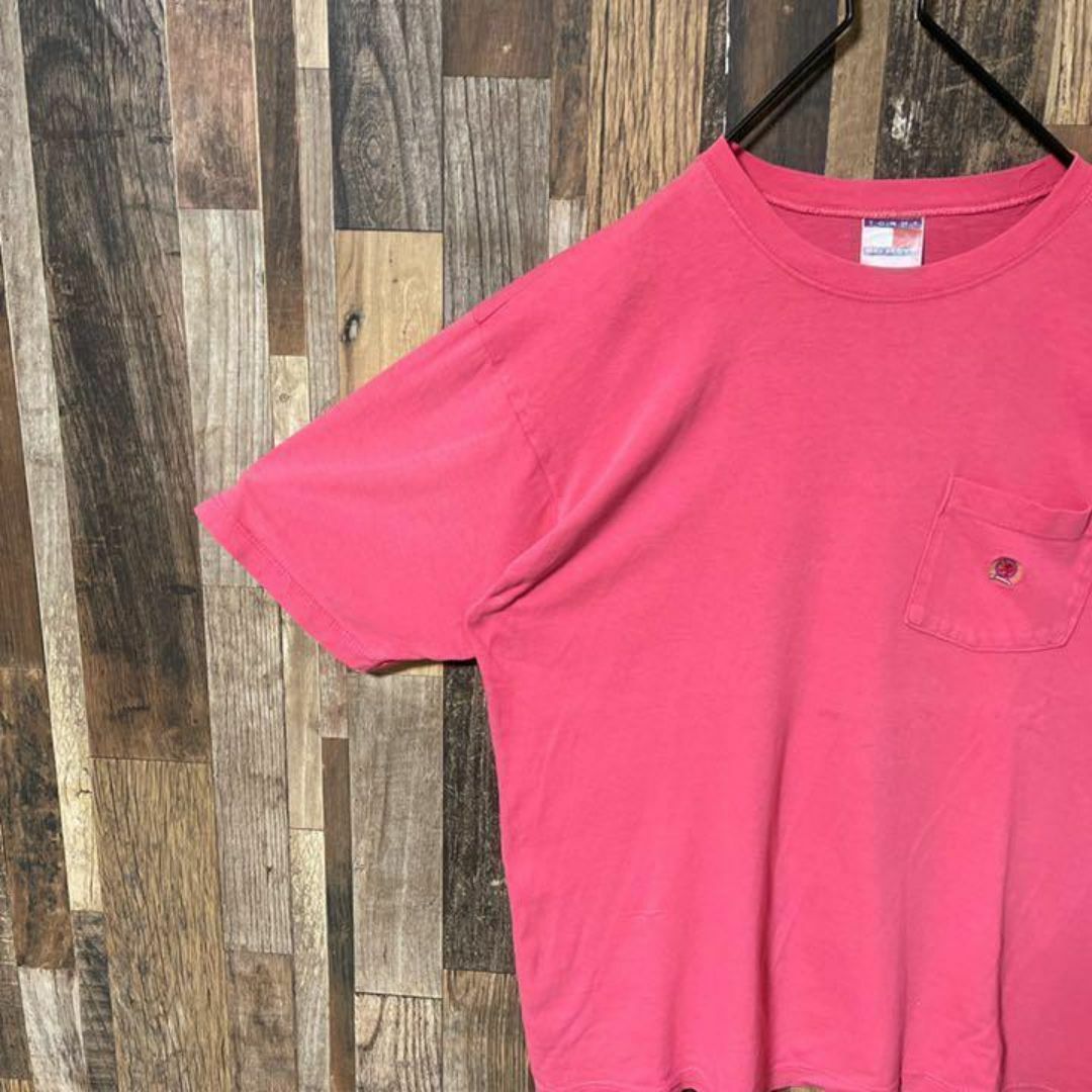 TOMMY HILFIGER(トミーヒルフィガー)のトミーヒルフィガー ピンク M ロゴ メンズ USA古着 90s 半袖 Tシャツ メンズのトップス(Tシャツ/カットソー(半袖/袖なし))の商品写真
