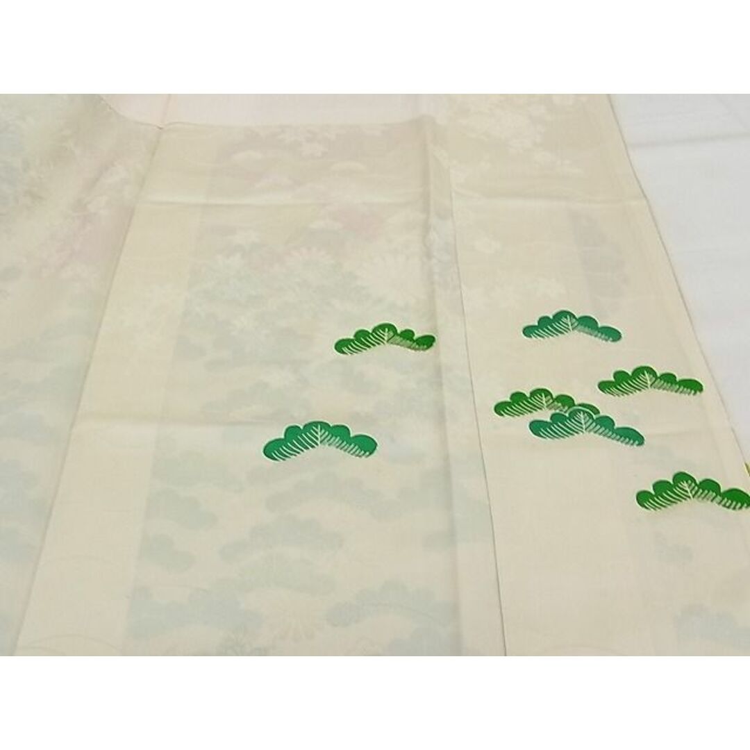 平和屋1■豪華振袖　駒刺繍　寿光織　松竹梅菊文　金彩　逸品　CAAC5173rv レディースの水着/浴衣(振袖)の商品写真