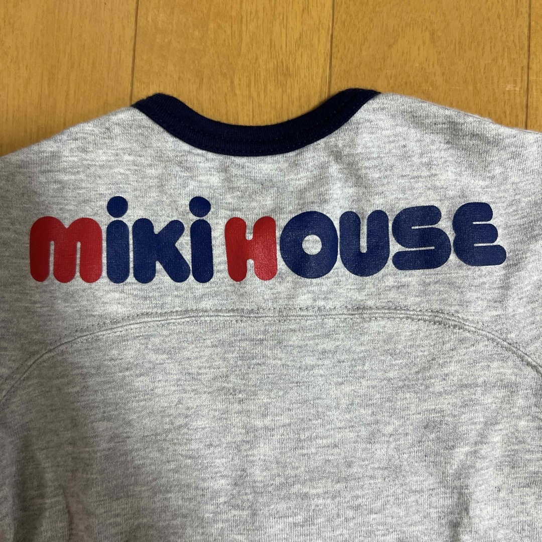 mikihouse(ミキハウス)のお値下げ中❁︎mikihouse ミキハウス バックロゴロンパース キッズ/ベビー/マタニティのベビー服(~85cm)(ロンパース)の商品写真