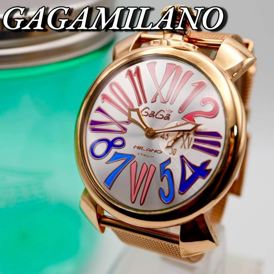 GaGa MILANO(ガガミラノ)の極美品！GaGaMILANO マヌアーレスリム ４６ｍｍ メンズ腕時計 618 メンズの時計(腕時計(アナログ))の商品写真