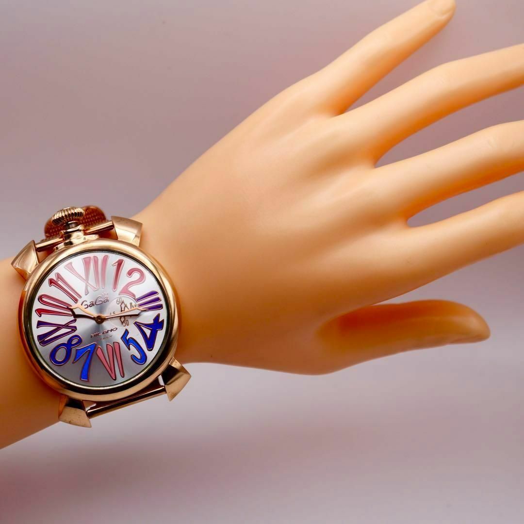GaGa MILANO(ガガミラノ)の極美品！GaGaMILANO マヌアーレスリム ４６ｍｍ メンズ腕時計 618 メンズの時計(腕時計(アナログ))の商品写真