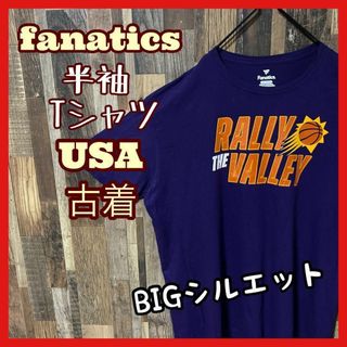 ファナティクス メンズ パープル 2XL プリント 古着 90s 半袖 Tシャツ(Tシャツ/カットソー(半袖/袖なし))