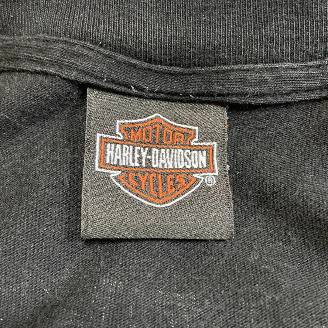 Harley Davidson(ハーレーダビッドソン)の【オーバーサイズ、両面プリントロゴ】ハーレーダビッドソン古着Tシャツ黒90s メンズのトップス(Tシャツ/カットソー(半袖/袖なし))の商品写真