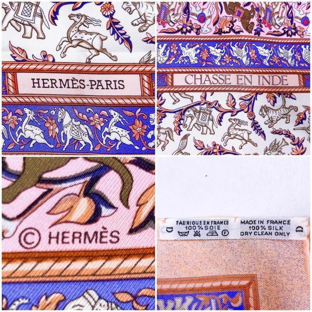Hermes(エルメス)の☆HERMES カレ90 シルク CHASSE EN INDE インドの狩猟 レディースのファッション小物(バンダナ/スカーフ)の商品写真