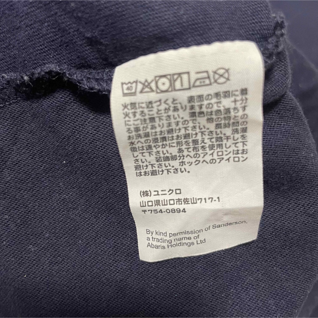 UNIQLO(ユニクロ)のUNIQLO花柄刺繍フラワーチュニック紺色 キッズ/ベビー/マタニティのキッズ服女の子用(90cm~)(Tシャツ/カットソー)の商品写真