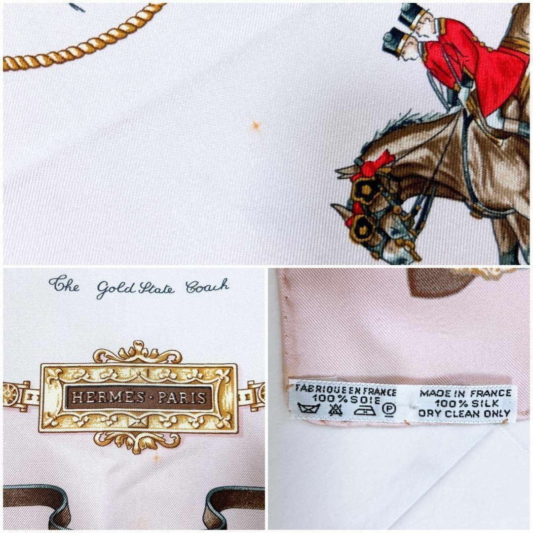 Hermes(エルメス)の☆HERMES エルメス カレ90　英国王室の馬小屋 ピンク レディースのファッション小物(バンダナ/スカーフ)の商品写真