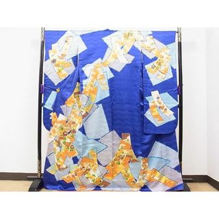 平和屋1■豪華振袖　駒刺繍　短冊草花文　金彩　逸品　CAAA6438ap(振袖)