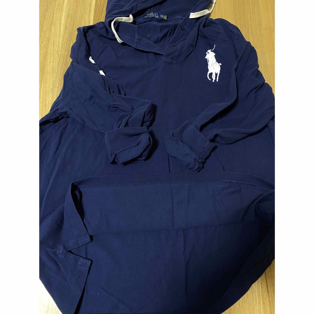 POLO RALPH LAUREN(ポロラルフローレン)のラルフローレン／ポロシャツパーカー／長袖／サイズXXL／ネイビー メンズのトップス(Tシャツ/カットソー(七分/長袖))の商品写真