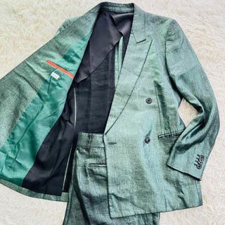 ポールスミス(Paul Smith)の[コムドットやまと着]ポールスミス　セットアップ　リネン　緑　メンズ　L 光沢感(セットアップ)