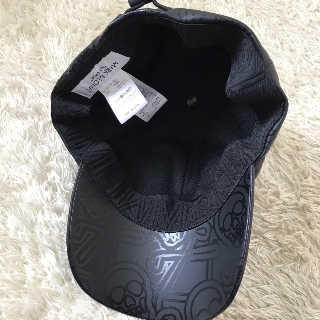 MARK&LONA(マークアンドロナ)のマークアンドロナ　キャップ　帽子　スカル　総柄　ブラック　2022年モデル　黒 スポーツ/アウトドアのゴルフ(その他)の商品写真