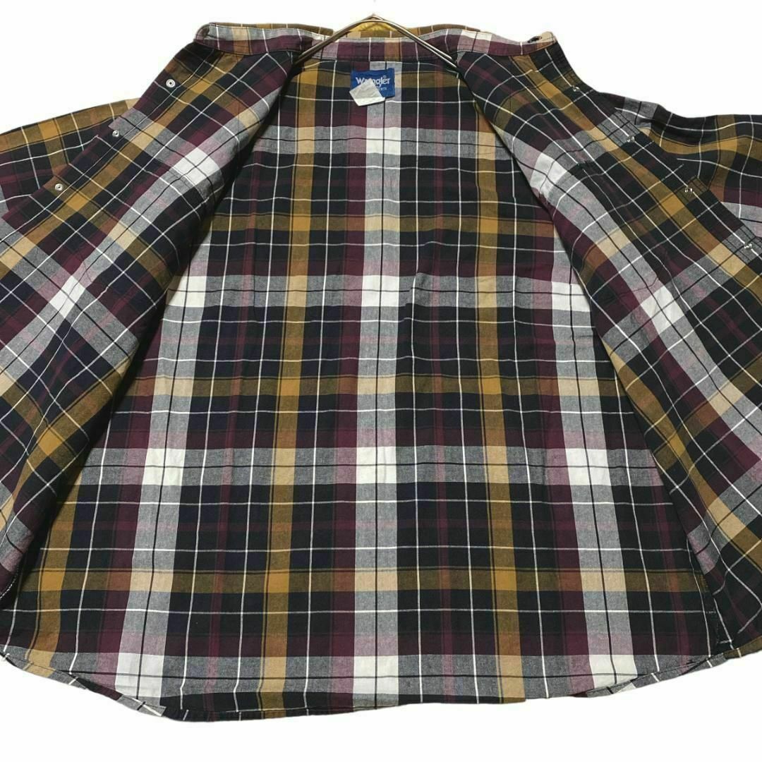 Wrangler(ラングラー)のラングラー チェック柄 ウエスタン長袖シャツ 両胸ポケット US古着 r50 メンズのトップス(シャツ)の商品写真