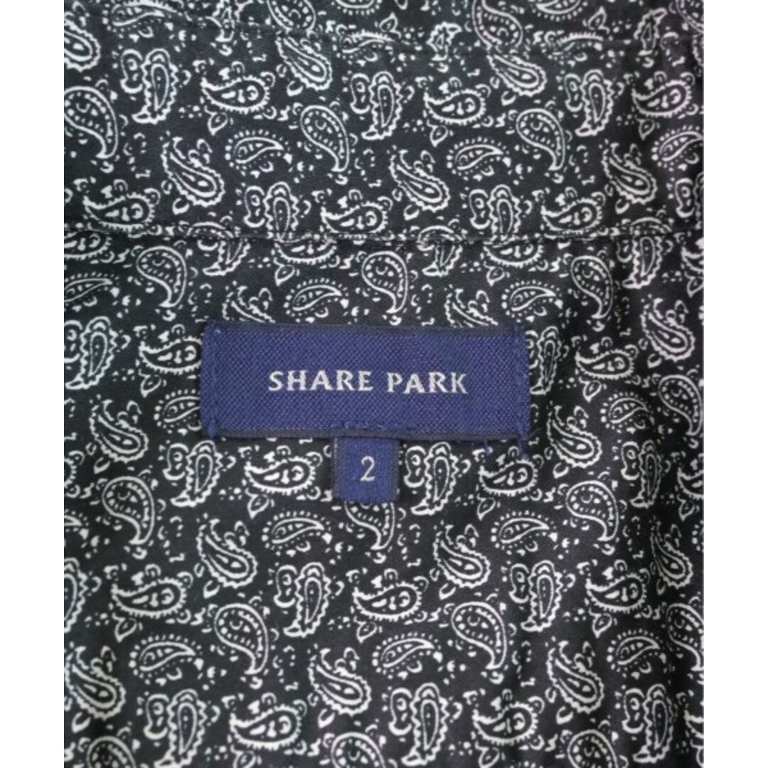 SHARE PARK(シェアパーク)のSHARE PARK カジュアルシャツ 2(M位) 紺x白(ペイズリー) 【古着】【中古】 メンズのトップス(シャツ)の商品写真