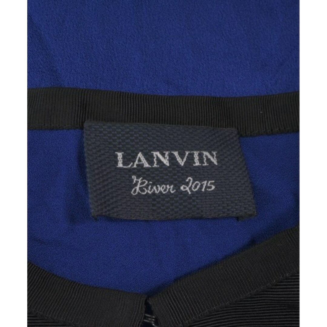 LANVIN(ランバン)のLANVIN ランバン ブラウス 36(XS位) 青x黒 【古着】【中古】 レディースのトップス(シャツ/ブラウス(長袖/七分))の商品写真