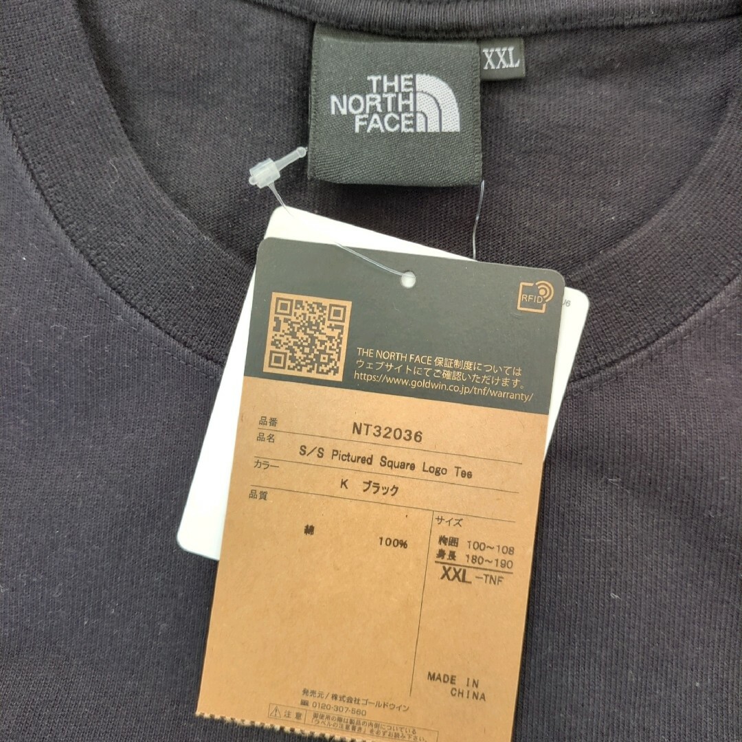 THE NORTH FACE(ザノースフェイス)の新品 ノースフェイス ピクチャー スクエアロゴT NT32036 黒 XXL メンズのトップス(Tシャツ/カットソー(半袖/袖なし))の商品写真