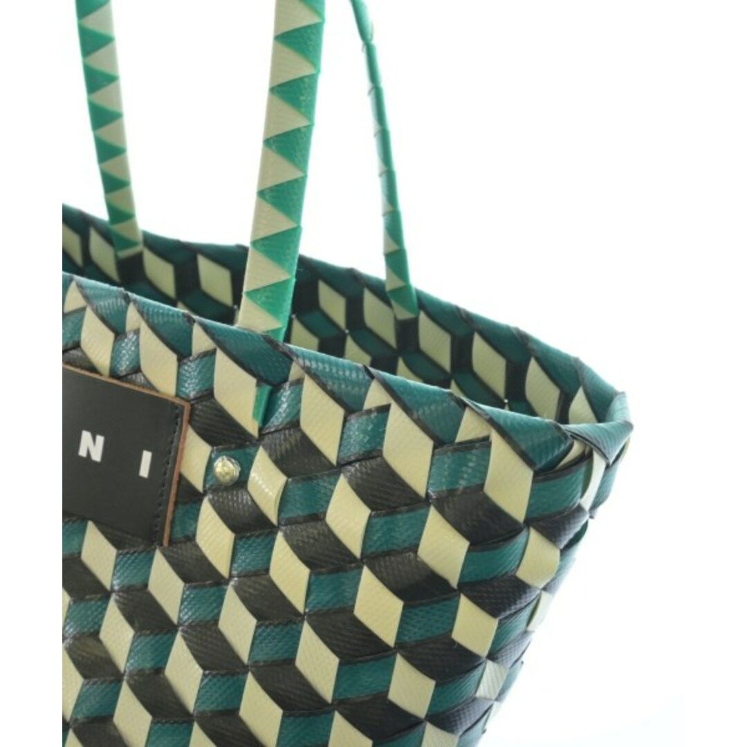 Marni(マルニ)のMARNI マルニ かごバッグ - 緑x白x黒 【古着】【中古】 レディースのバッグ(かごバッグ/ストローバッグ)の商品写真