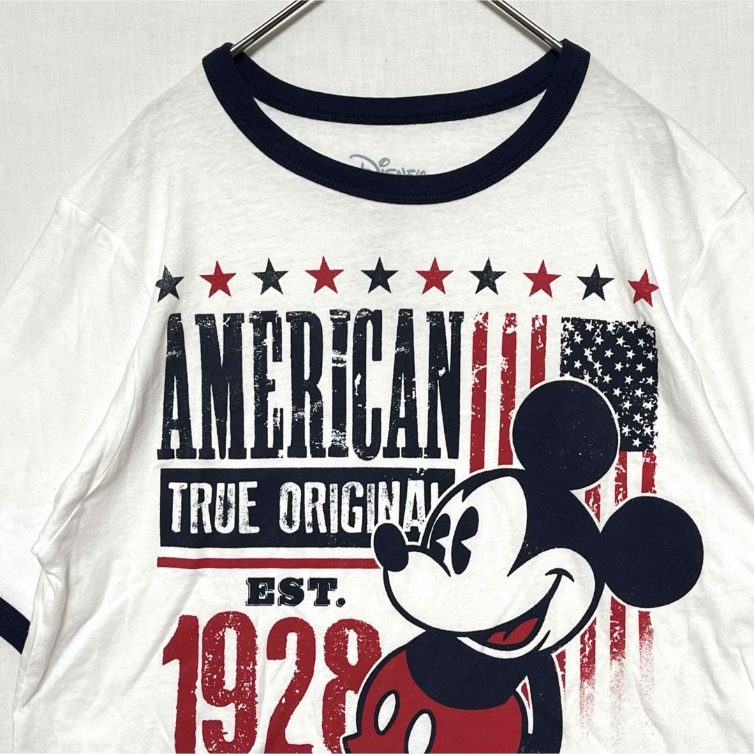 Disney(ディズニー)のDisney ディズニー ミッキーマウス アメリカ国旗 プリント Tシャツ メンズのトップス(Tシャツ/カットソー(半袖/袖なし))の商品写真