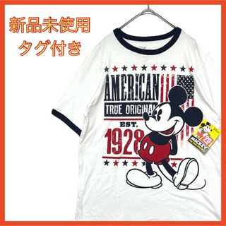 ディズニー(Disney)のDisney ディズニー ミッキーマウス アメリカ国旗 プリント Tシャツ(Tシャツ/カットソー(半袖/袖なし))