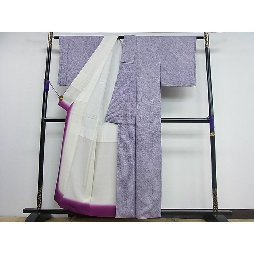 平和屋1■大変加工の良い総絞り小紋　紫　逸品　CAAC5950ut レディースの水着/浴衣(着物)の商品写真