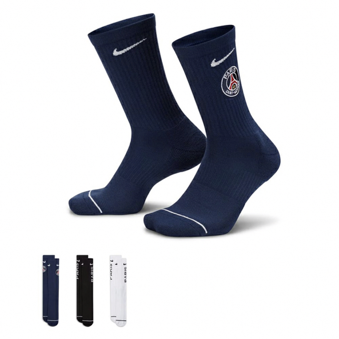 NIKE(ナイキ)の新品　ナイキ　L(25-27cm) PSG  クルー　ソックス　3足セット メンズのレッグウェア(ソックス)の商品写真