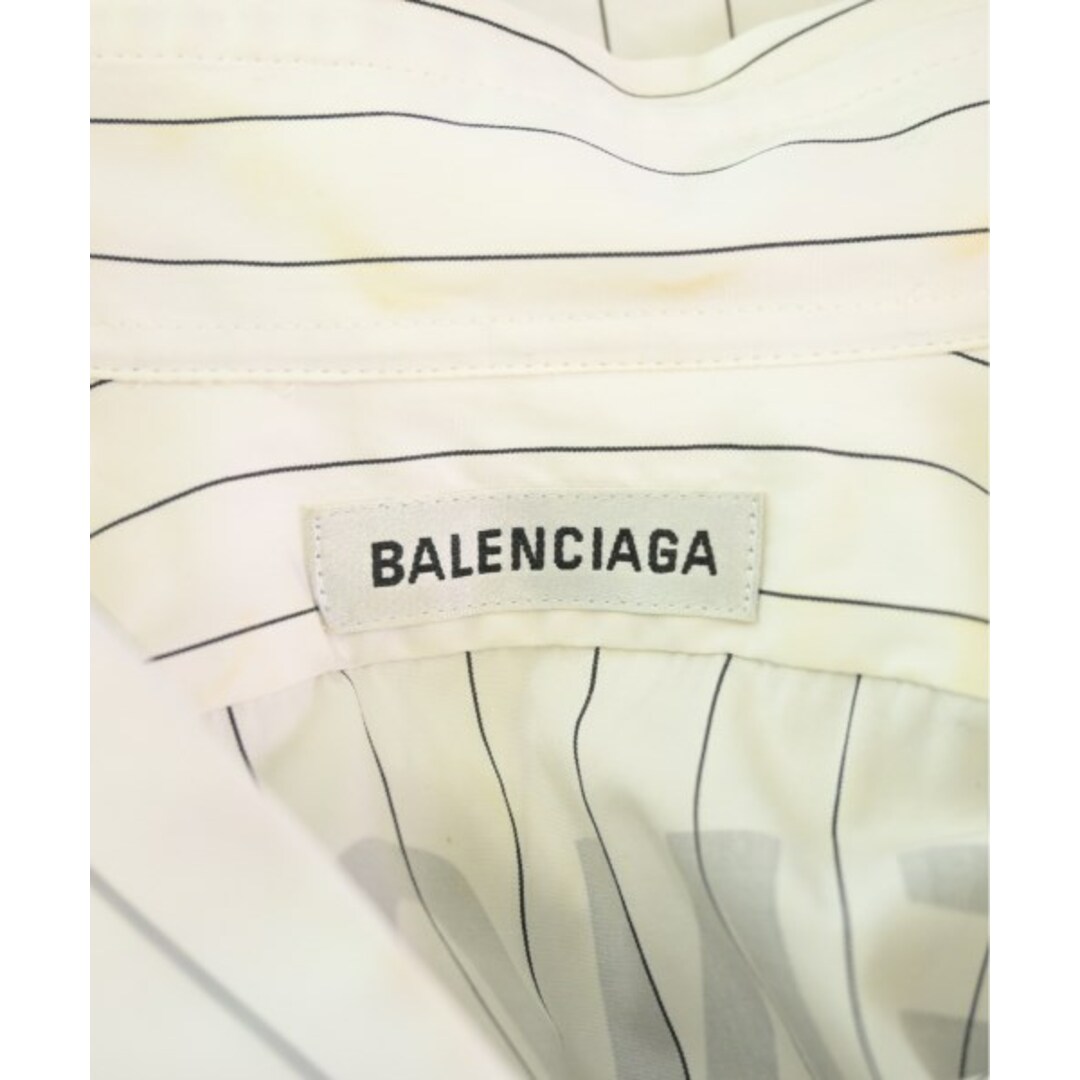 Balenciaga(バレンシアガ)のBALENCIAGA カジュアルシャツ 36(XS位) 白x黒(ストライプ) 【古着】【中古】 メンズのトップス(シャツ)の商品写真