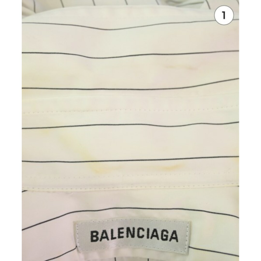 Balenciaga(バレンシアガ)のBALENCIAGA カジュアルシャツ 36(XS位) 白x黒(ストライプ) 【古着】【中古】 メンズのトップス(シャツ)の商品写真