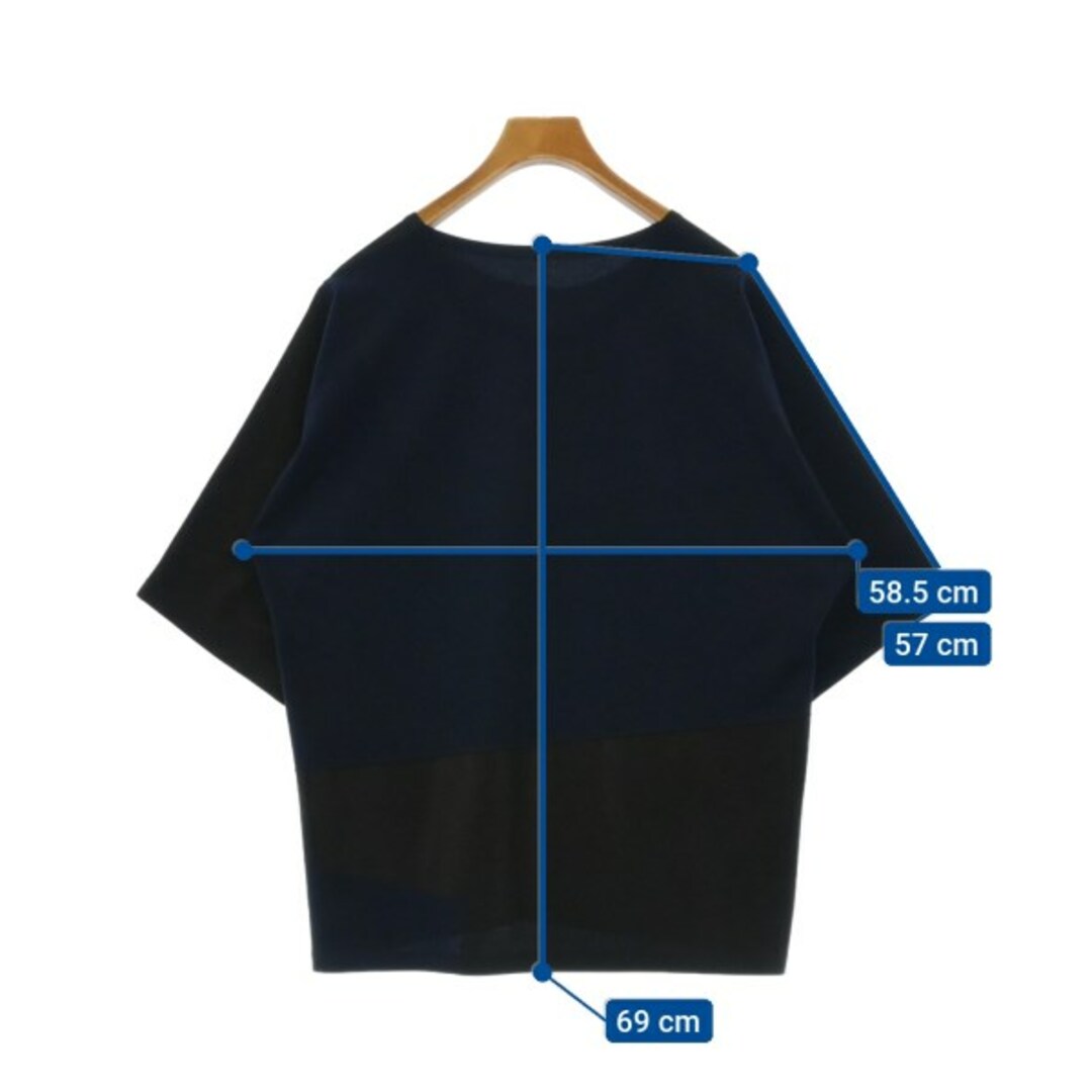 ISSEY MIYAKE MEN(イッセイミヤケメン)のISSEY MIYAKE MEN Tシャツ・カットソー 3(L位) 紺x黒 【古着】【中古】 メンズのトップス(Tシャツ/カットソー(半袖/袖なし))の商品写真