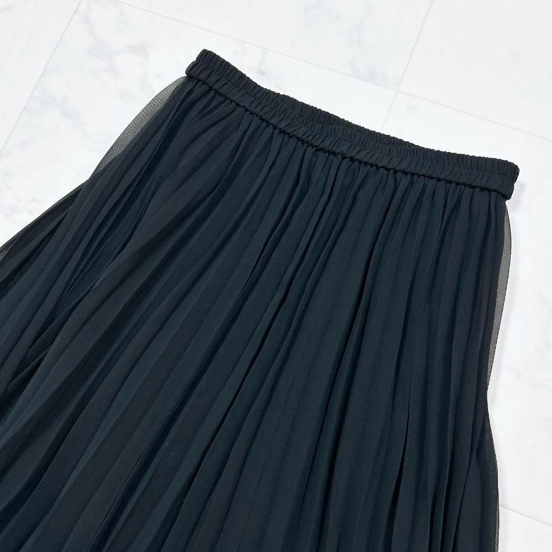 ●4298 SHIZUKA KOMURO シアーフレアスカート ブラック レディースのスカート(その他)の商品写真