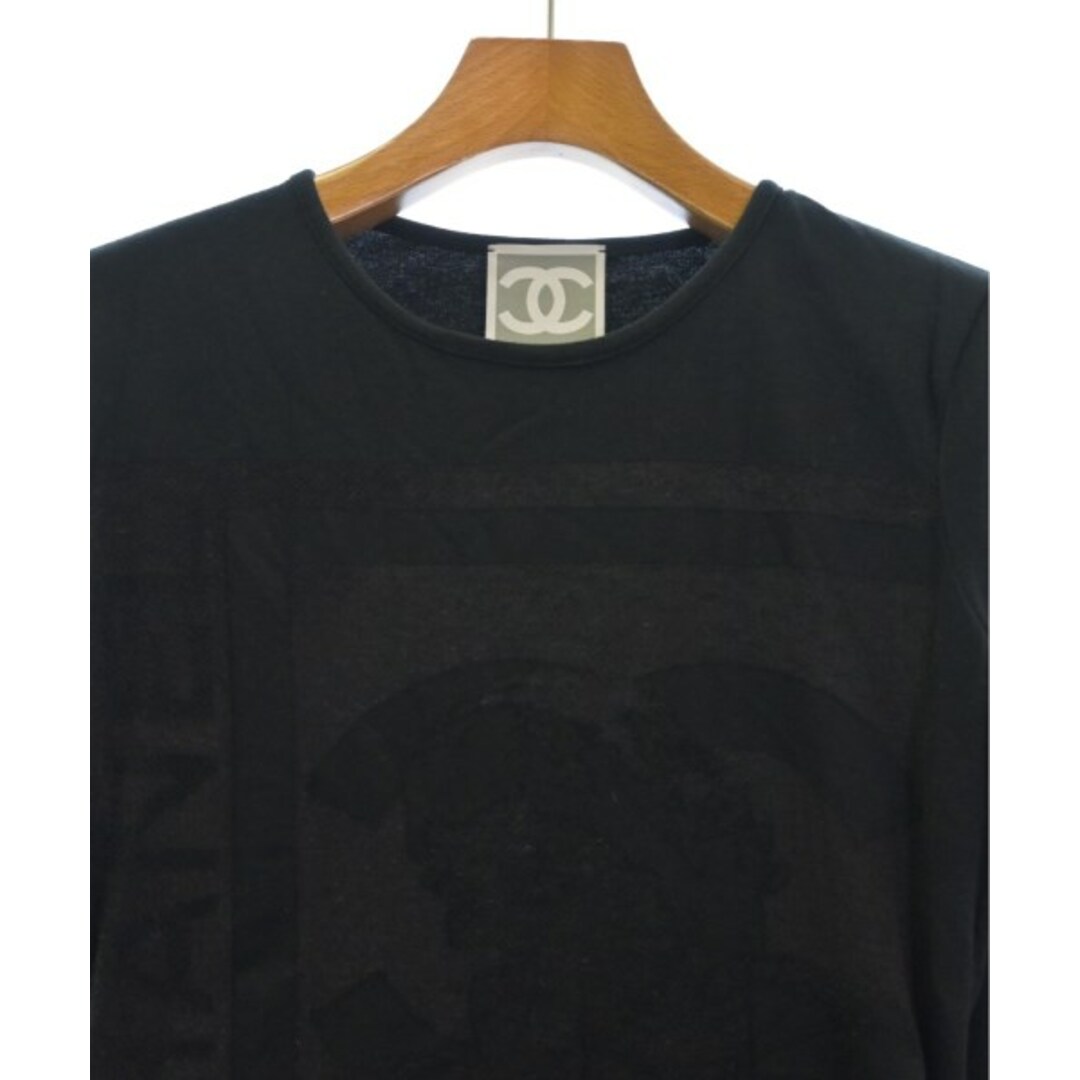 CHANEL(シャネル)のCHANEL シャネル Tシャツ・カットソー 40(M位) 黒 【古着】【中古】 レディースのトップス(カットソー(半袖/袖なし))の商品写真