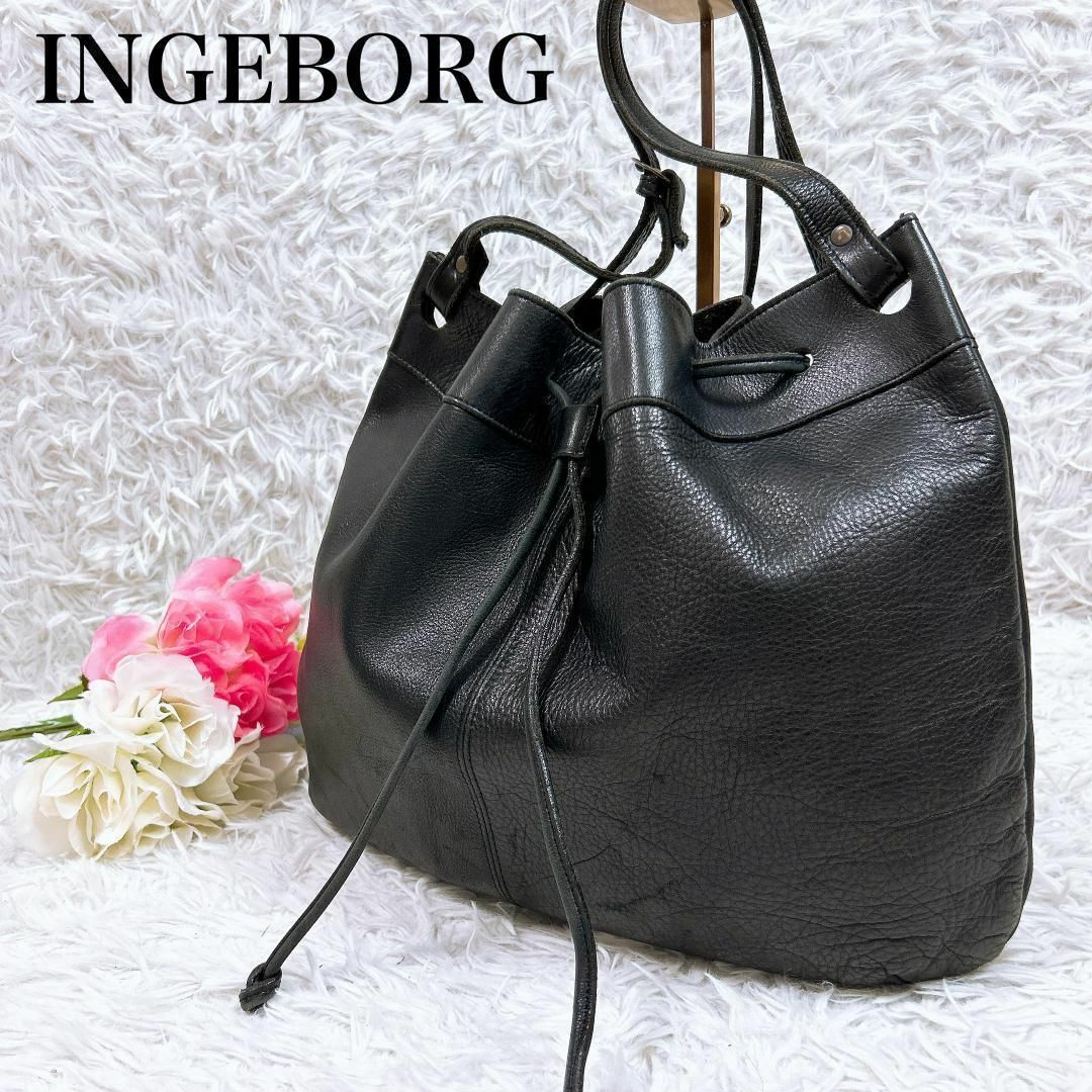 INGEBORG(インゲボルグ)の■INGEBORG インゲボルグ オールレザー ショルダーバッグ A４収納可 レディースのバッグ(ショルダーバッグ)の商品写真