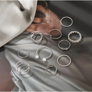 ♡人気商品♡ 指輪　シルバー　シンプル　１０点セット　リング　(リング(指輪))