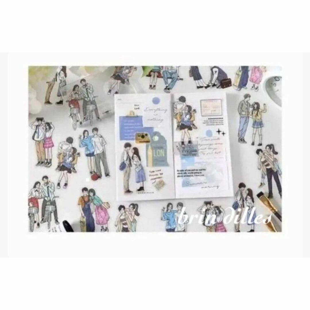 b 人物ステッカー シール 韓国 ファッション 防水  4種セット 全80枚 インテリア/住まい/日用品の文房具(シール)の商品写真