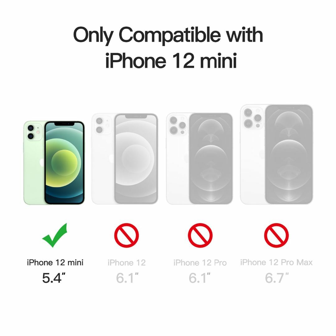 【色:グリーン】JEDirect iPhone 12 mini 5.4インチ用  スマホ/家電/カメラのスマホアクセサリー(その他)の商品写真