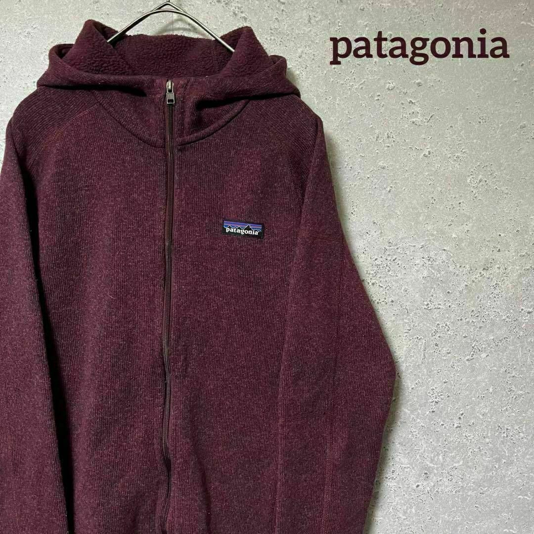 patagonia(パタゴニア)のPatagonia パタゴニア パーカー ニット 裏ボア ワンポイント S メンズのトップス(パーカー)の商品写真