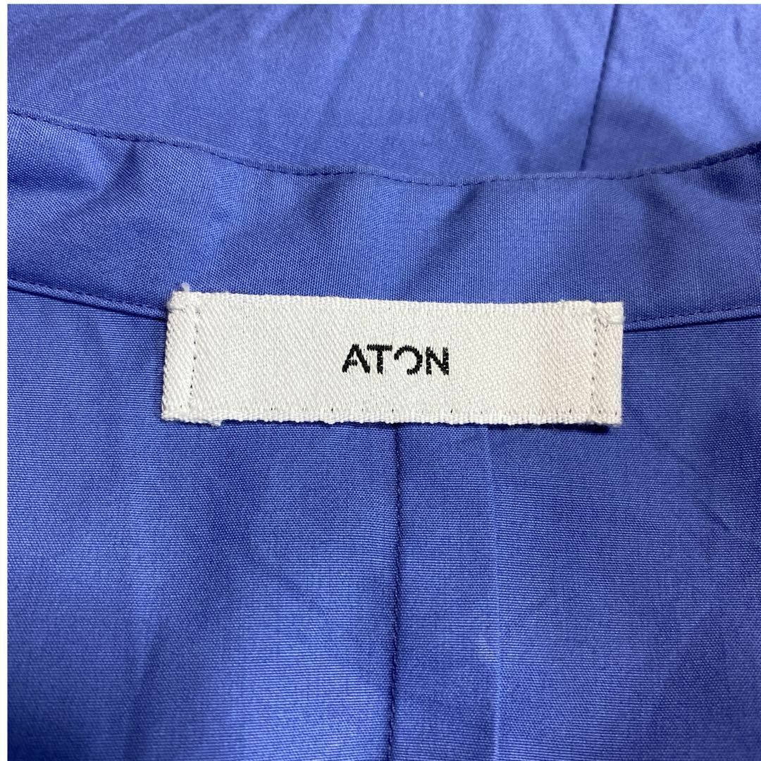 ATON(エイトン)の【バンドカラー】ATONオールシーズン使える1枚◎長袖シャツ古着インディゴ2 メンズのトップス(シャツ)の商品写真