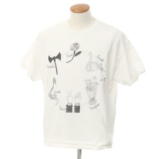 【中古】ディヴィナ ファミリー DIVINA FAMILY コットン クルーネック 半袖Ｔシャツ ホワイト【サイズ表記なし（M位）】【メンズ】(Tシャツ/カットソー(半袖/袖なし))