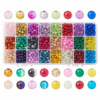 【サイズ:6mm】PandaHall 6mm ガラスビーズ 1440個 24色 (その他)