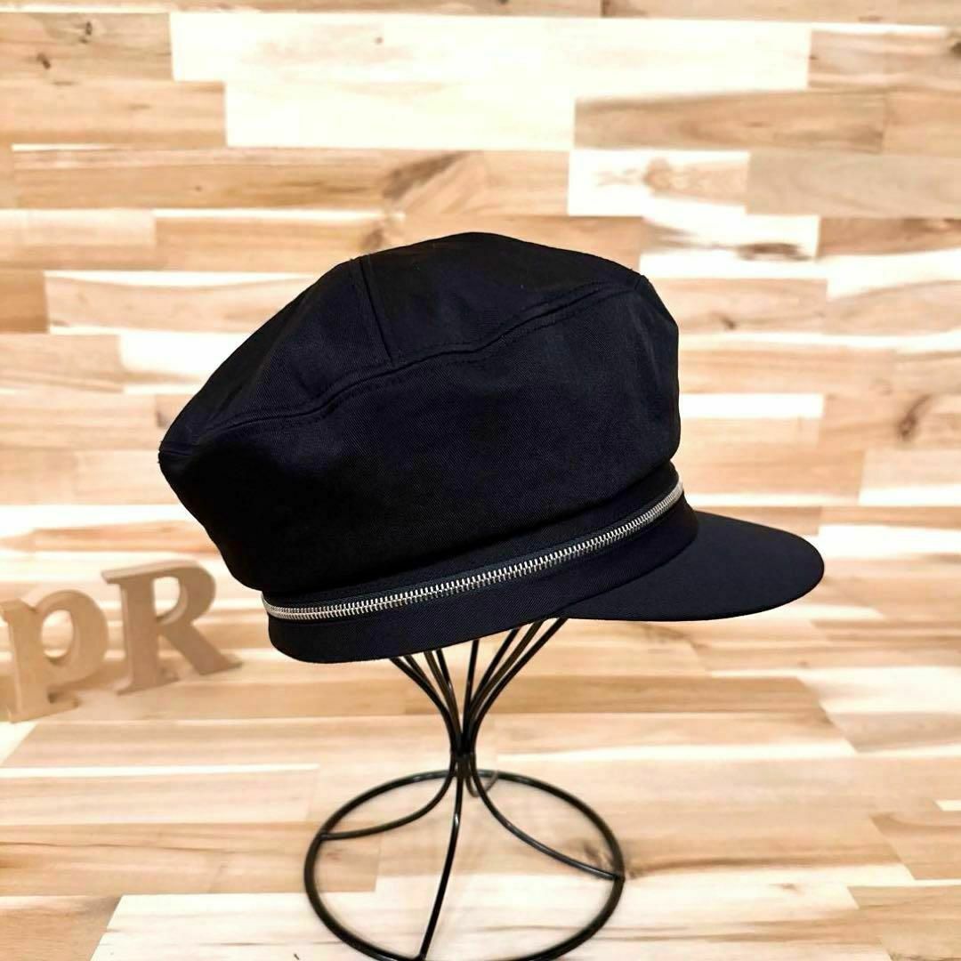 CA4LA(カシラ)の【カシラ】CA4LA ジップデザイン 2way キャスケット ベレー帽 黒×銀 レディースの帽子(キャスケット)の商品写真