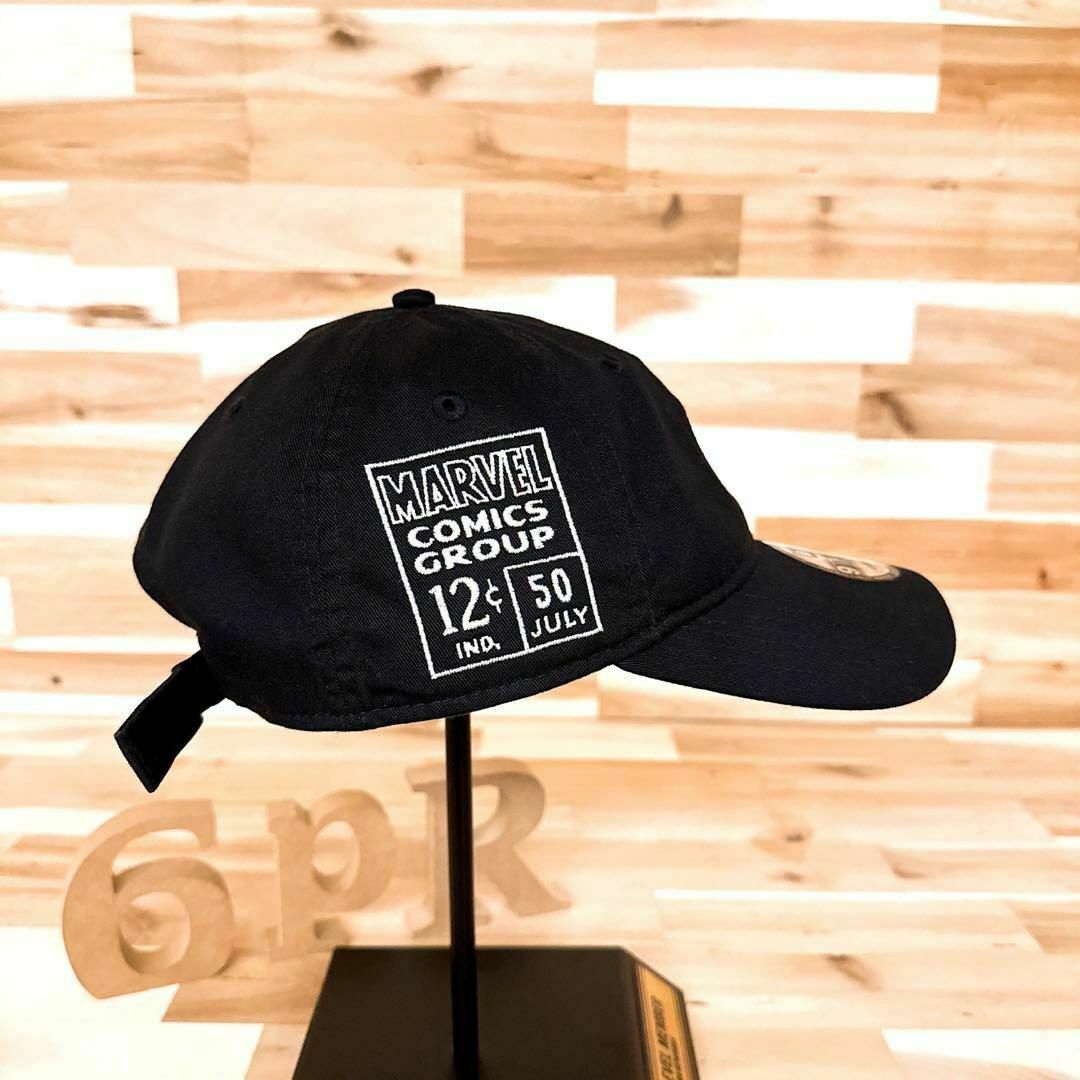 NEW ERA(ニューエラー)の【ニューエラ×マーベル】限定コラボ コミック 刺繍ロゴ キャップ アメコミ 黒 メンズの帽子(キャップ)の商品写真