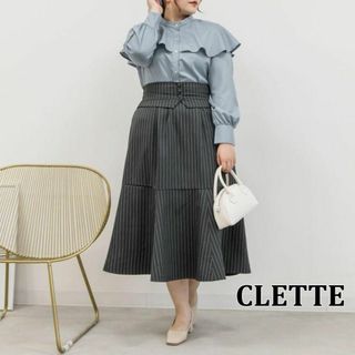 クレット(clette)の未使用タグ付き CLETTE オリジナル★ストライプドッキングワンピース LL(ロングワンピース/マキシワンピース)