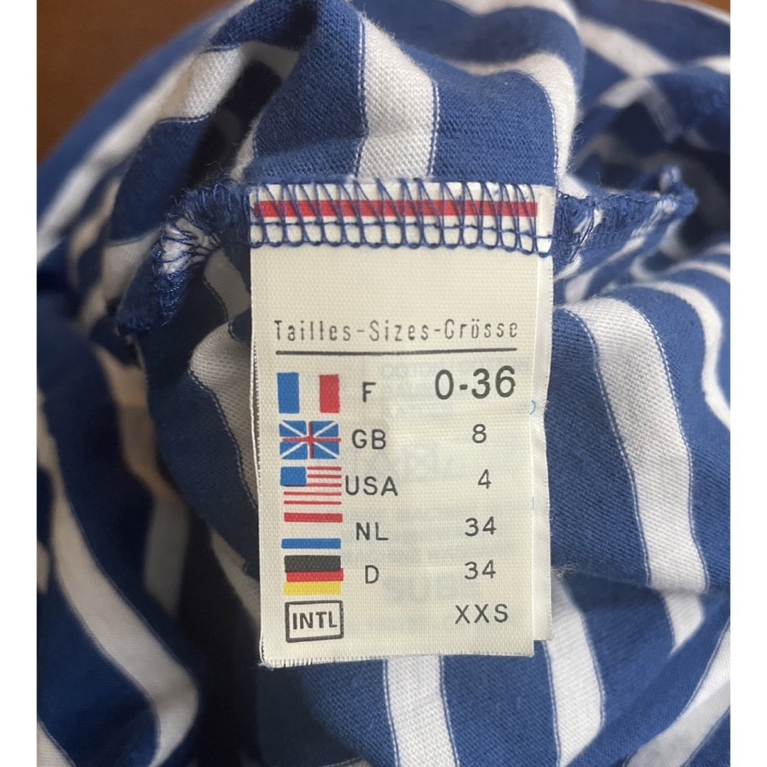 SAINT JAMES(セントジェームス)のセントジェームス　ボーダー　青×白　七分袖　レディース レディースのトップス(Tシャツ(長袖/七分))の商品写真