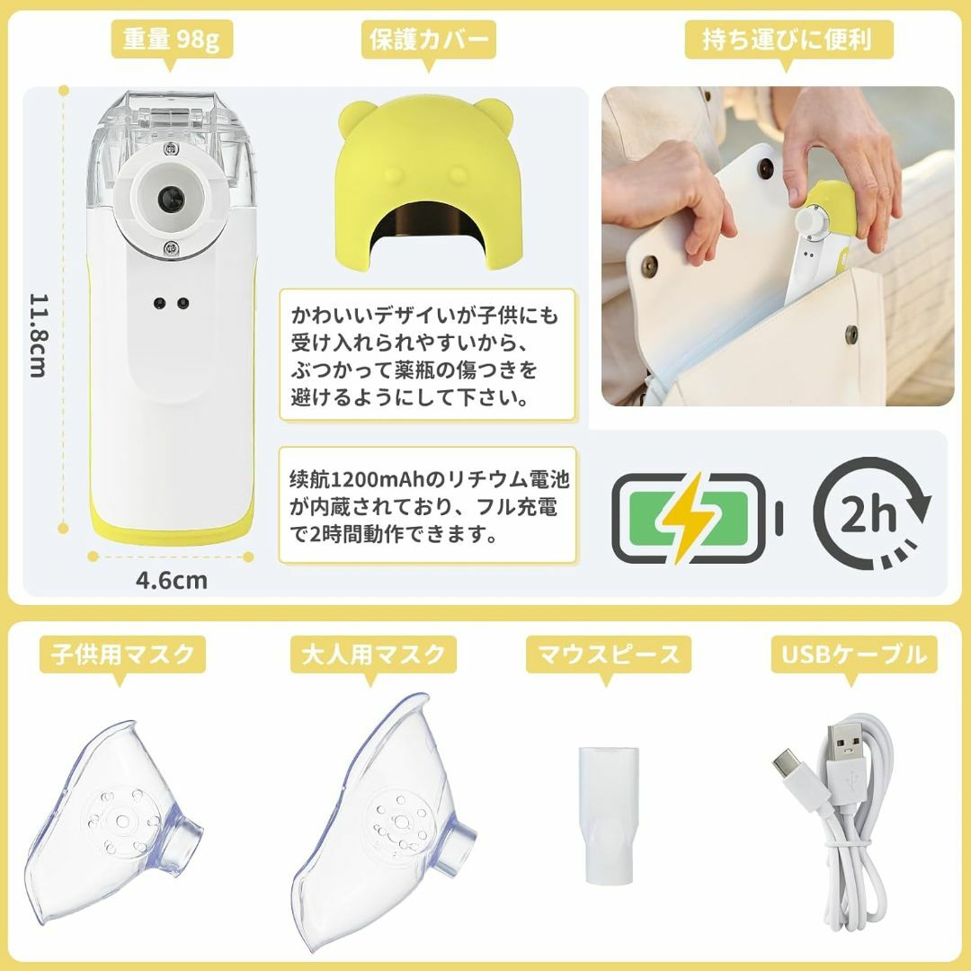 Watles ネブライザー メッシュ式ネブライザー 吸入器 Type-C充電式 スマホ/家電/カメラの美容/健康(その他)の商品写真