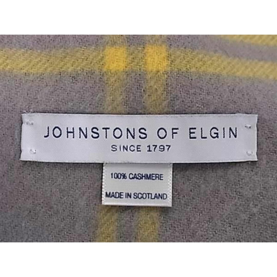 ■美品■ Johnstons of Elgin ジョンストンズ オブ エルガン カシミヤ100％ チェック柄 マフラー 防寒具 グレー系 AS8235  レディースのファッション小物(マフラー/ショール)の商品写真